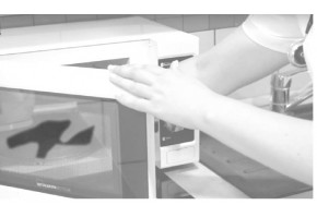 2) Помещаем ортез в микроволновую печь на макс. мощ. 800-1000 Вт