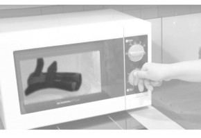 3) Нагреваем ортез циклами в 10 сек, до его размягчения