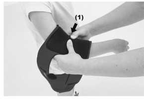 1) Наденьте ортез на руку