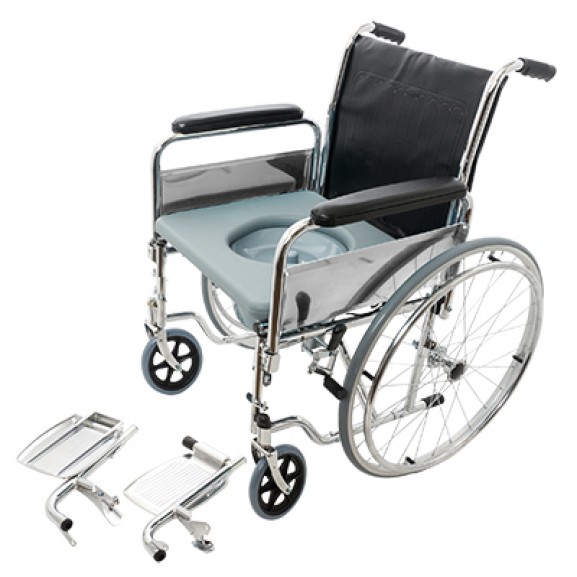 Кресло-каталка инвалидная складная с санитарным устройством Barry W5 - фото №2