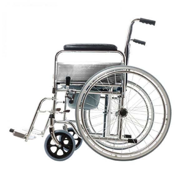 Кресло-каталка инвалидная складная с санитарным устройством Barry W5 - фото №4