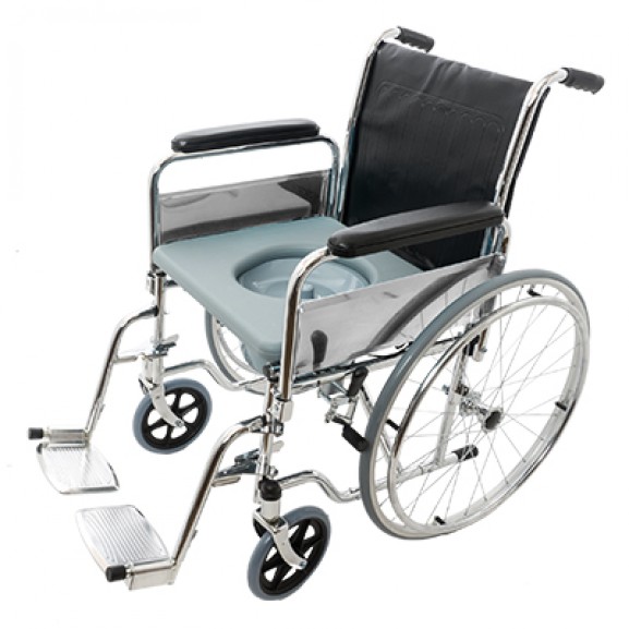 Кресло-каталка инвалидная складная с санитарным устройством Barry W5 - фото №1