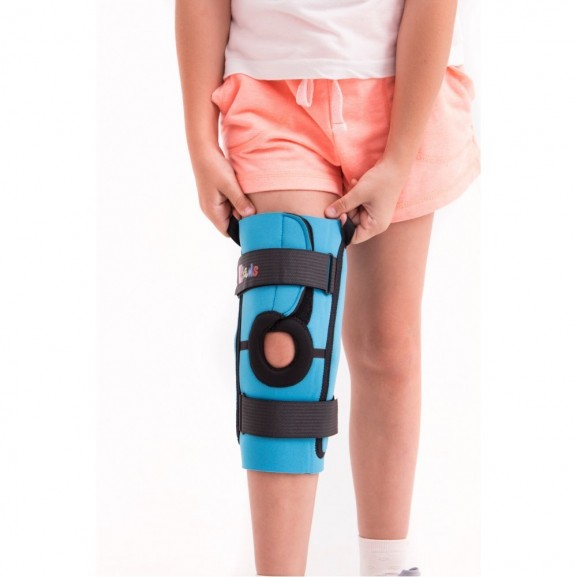 Детский коленный полужесткий ортез с боковыми шинами и пателлярным кольцом Reh4Mat Fix-kd-12 - фото №3