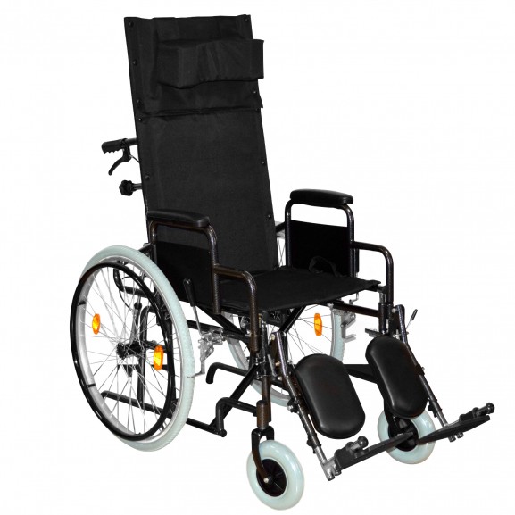 Кресло-коляска инвалидная механическая с высокой спинкой Мега-Оптим 514 А