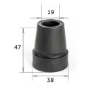 Резиновая насадка (19 мм) для тростей, черный Симс-2 10034/BL - фото №1