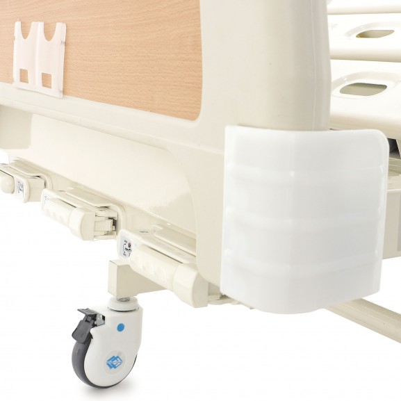 Кровать медицинская механическая с ростоматом и полкой ABS (3 функции) Мед-Мос E-31 - фото №4