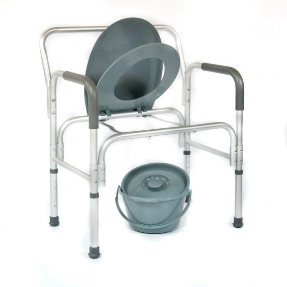 Кресло-стул с санитарным оснащением повышенной грузоподъемности Мега-Оптим Hmp-7007l - фото №3