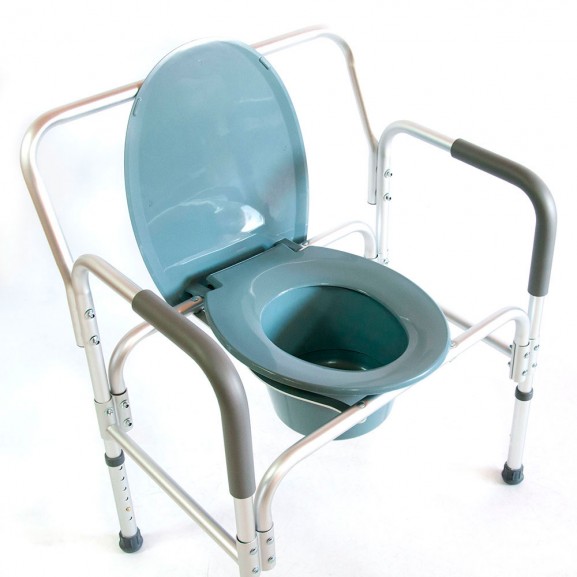 Кресло-стул с санитарным оснащением повышенной грузоподъемности Мега-Оптим Hmp-7007l - фото №2
