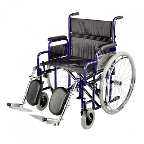 Кресло-коляска широкая инвалидная со съемными регулируемыми по высоте подножками Симс-2 3022c0304su