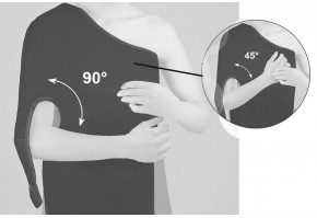 Наденьте ортез в подходящем положении (90° или 45°)