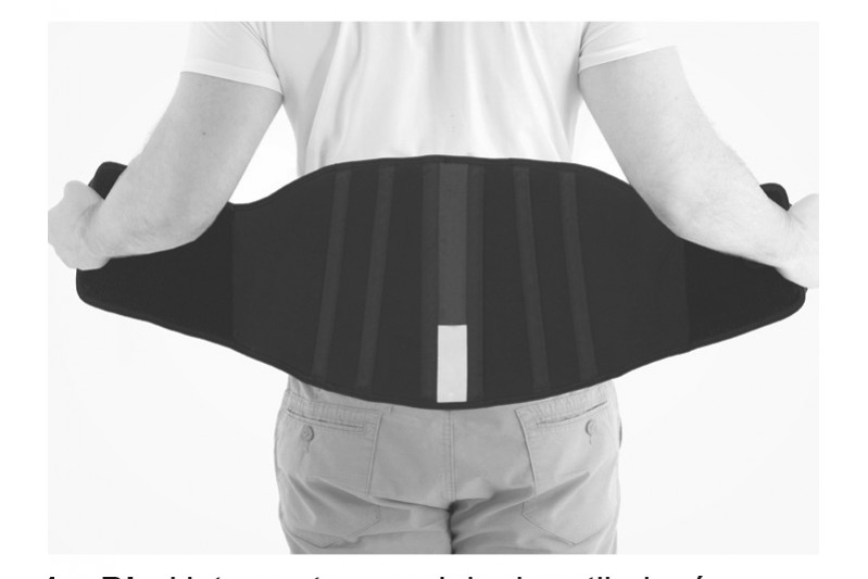1а) Установите ортез в нижней части спины