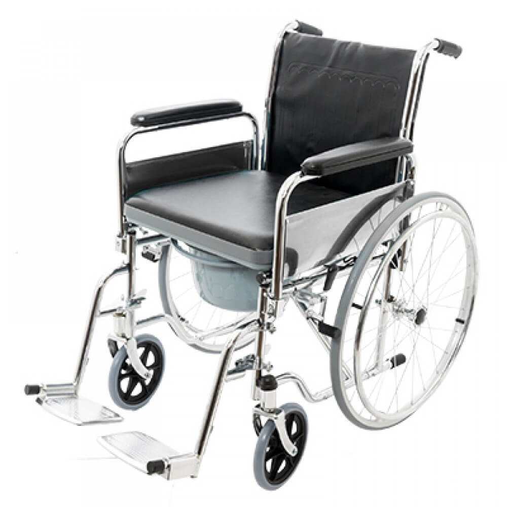 Механическое инвалидное кресло-коляска со встроенным туалетом для передвижения по дому